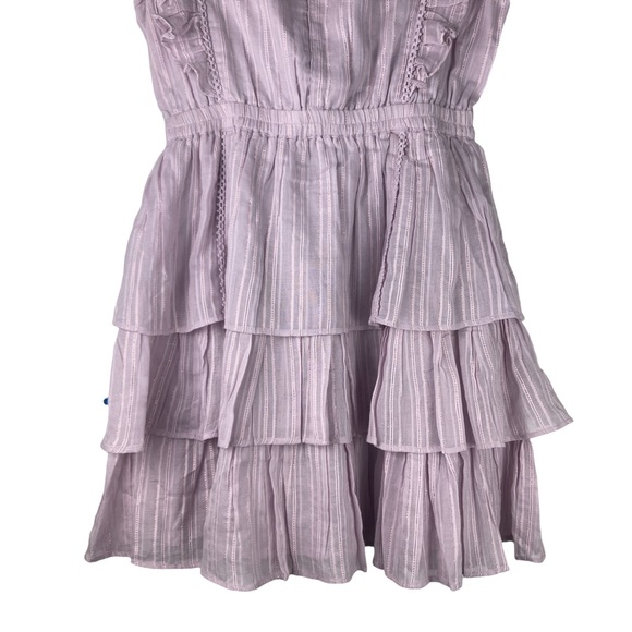 NWT House of Harlow 1960 dress Midi Women Size M Short Sleeve Ruffles Lavender - Picture 2 of 12